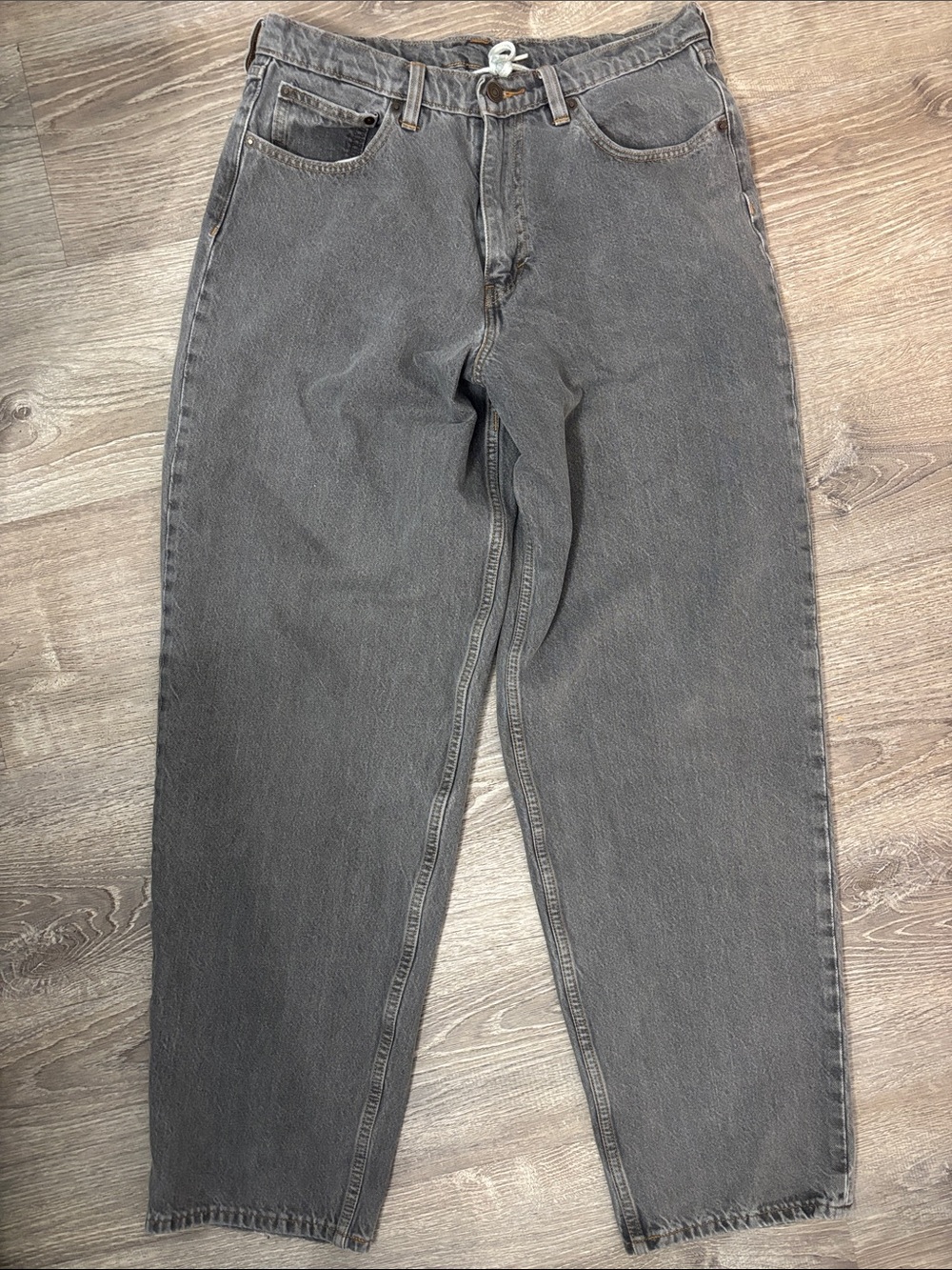 Levi's Men's Washed Gray Super Baggy Jeans 32x34 Tie Waist Streetwear